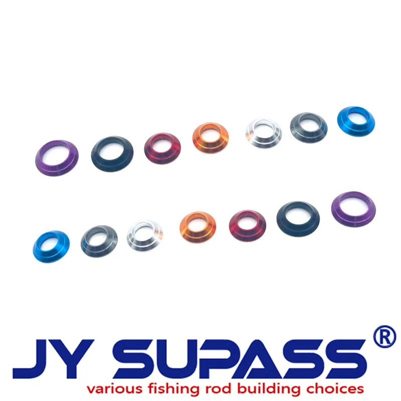 JY SUPASS 6pcs winding check custom fishing rod repair accessories,fishing rod aluminum trim rings