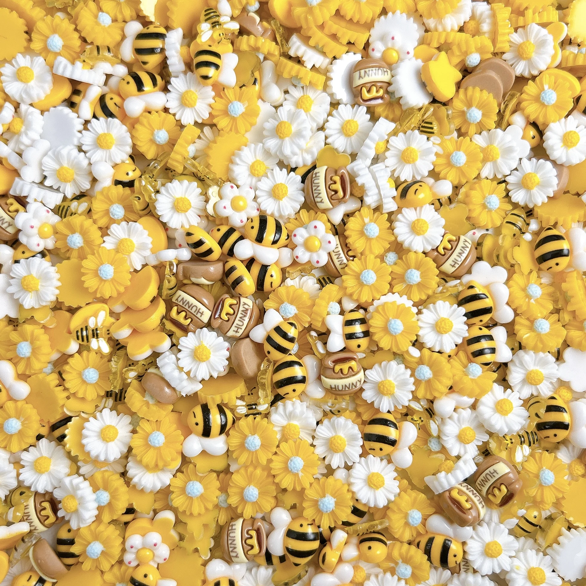 20 قطعة الإبداعية مقلد العسل يمكن النحل الراتنج مسمار الفن زينة ثلاثية الأبعاد Kawaii ريد دوت زهرة عباد الشمس مسمار السحر DIY بها بنفسك الأظافر
