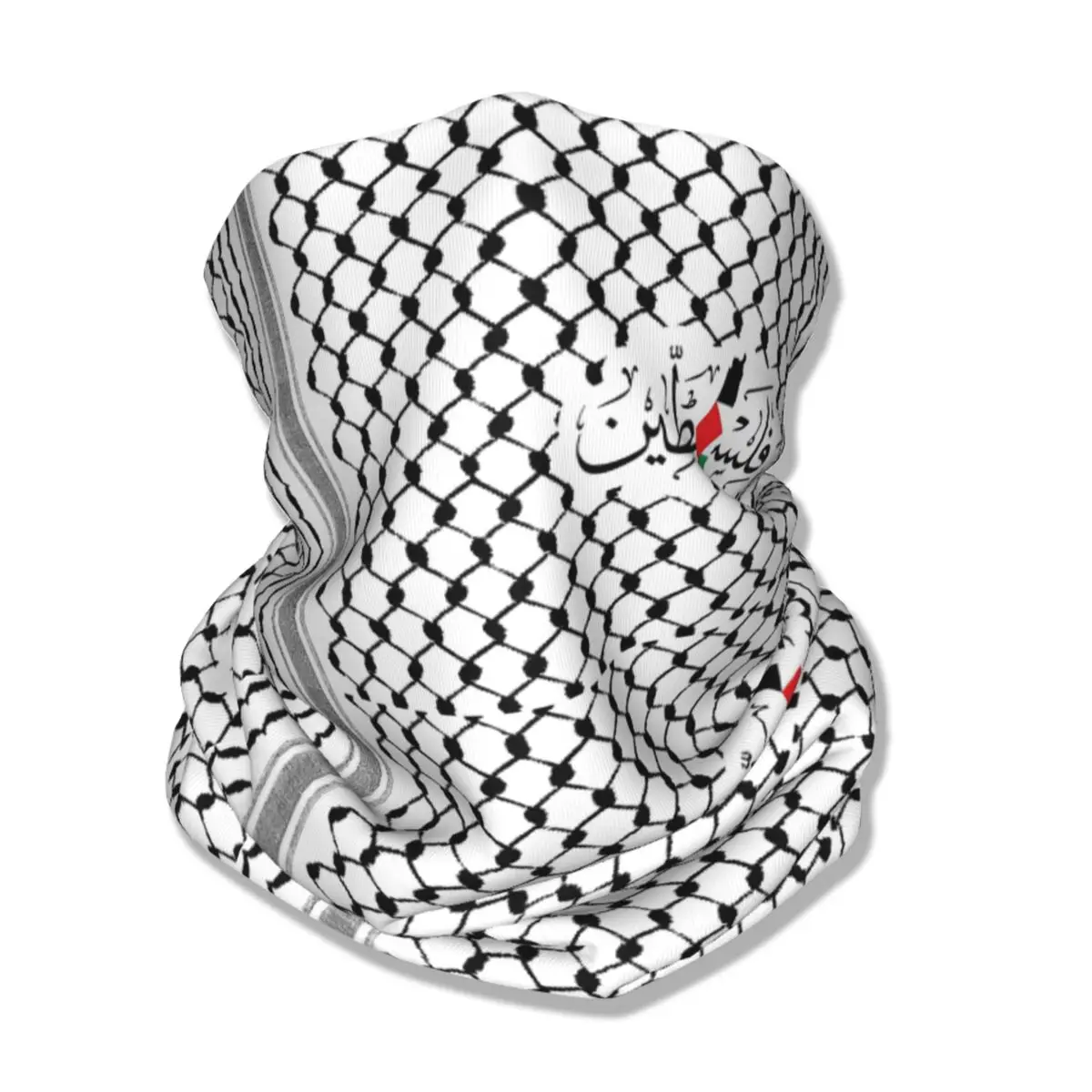 Palestinian Hatta Kufiya Keffiyeh Pattern Bandana Neck Gaiter Printed Wrap Scarf Warm Headband Outdoor Sports Unisex Adult