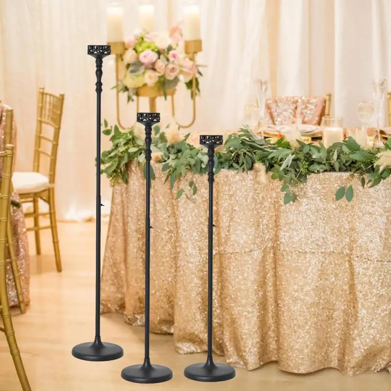 6-10 Pcs Metal Floor Candle Holder Centerpieces Stage Background Banquet Decoration Ornaments For Wedding Party Ceremony Decor