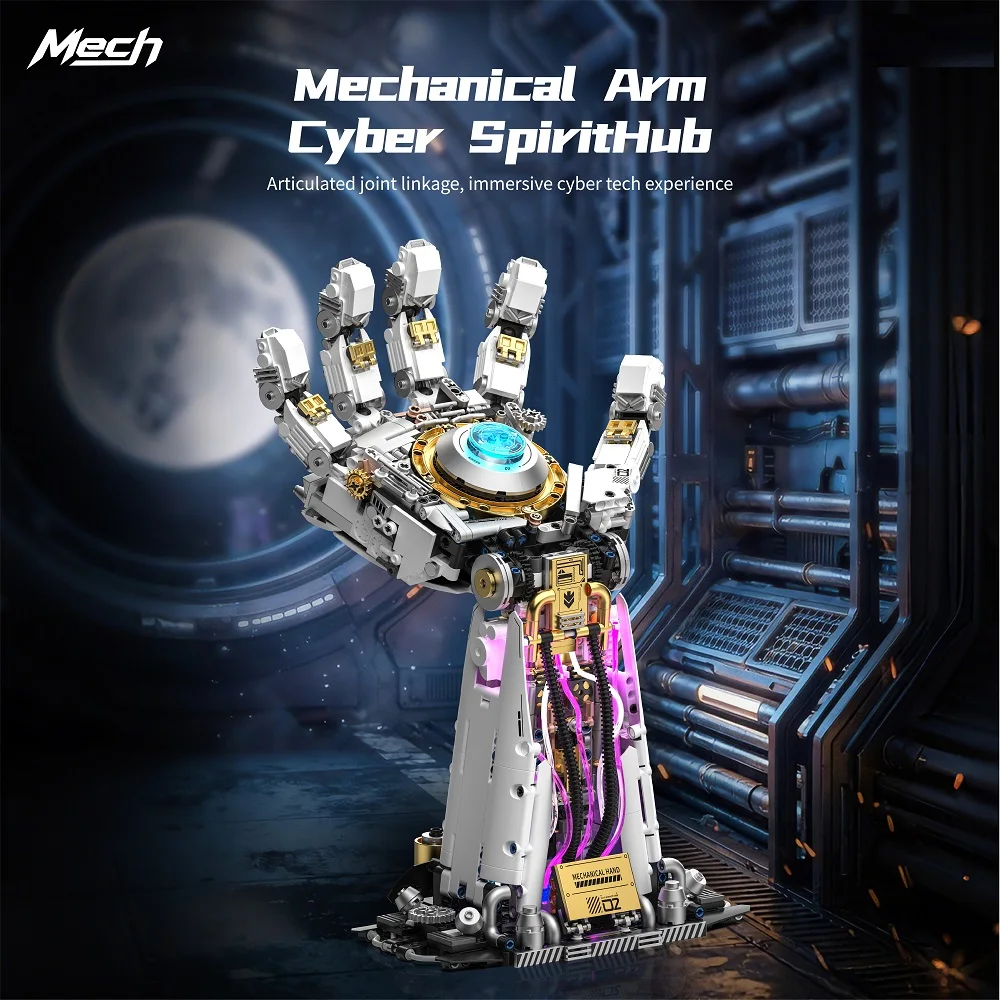 set-di-blocchi-da-costruzione-punk-cybernetic-mechanical-hand-da-1424-pezzi-con-illuminazione-kit-modello-da-assemblare-per-bambini-e-collezionisti-h1009