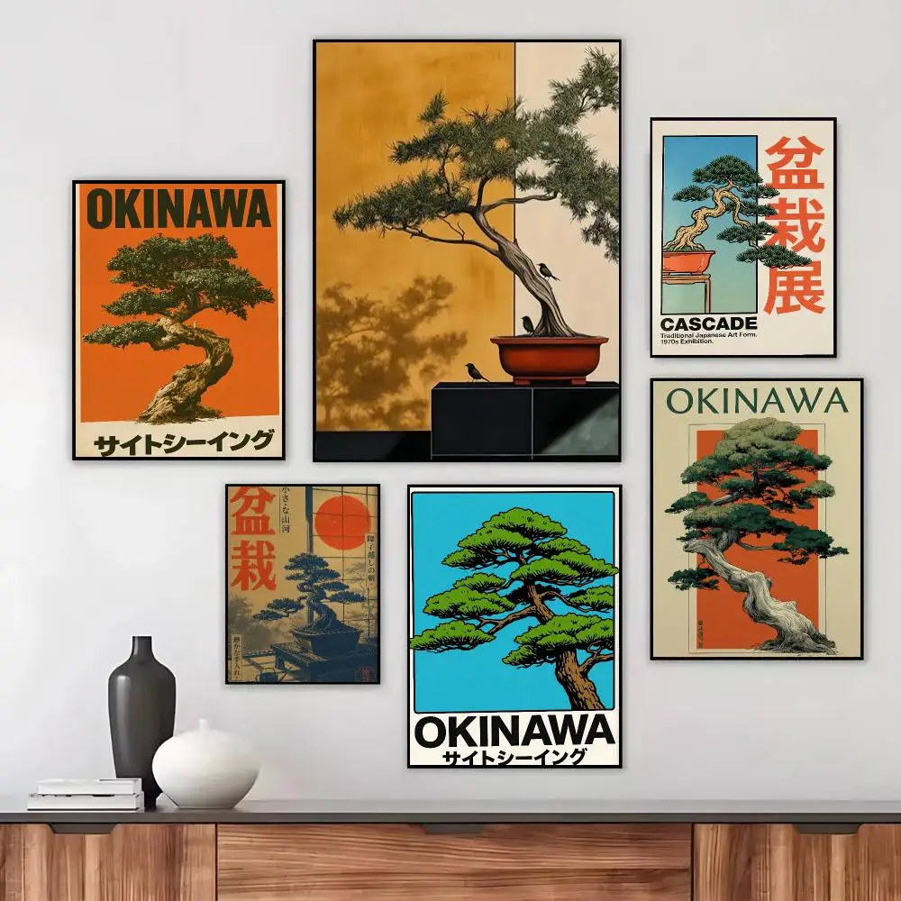 of Traditional Japanese Bonsai Poster Wall Art Printed Decor Sticker Stylish Home Gift for Living Room Bedroom Corridor Cafe