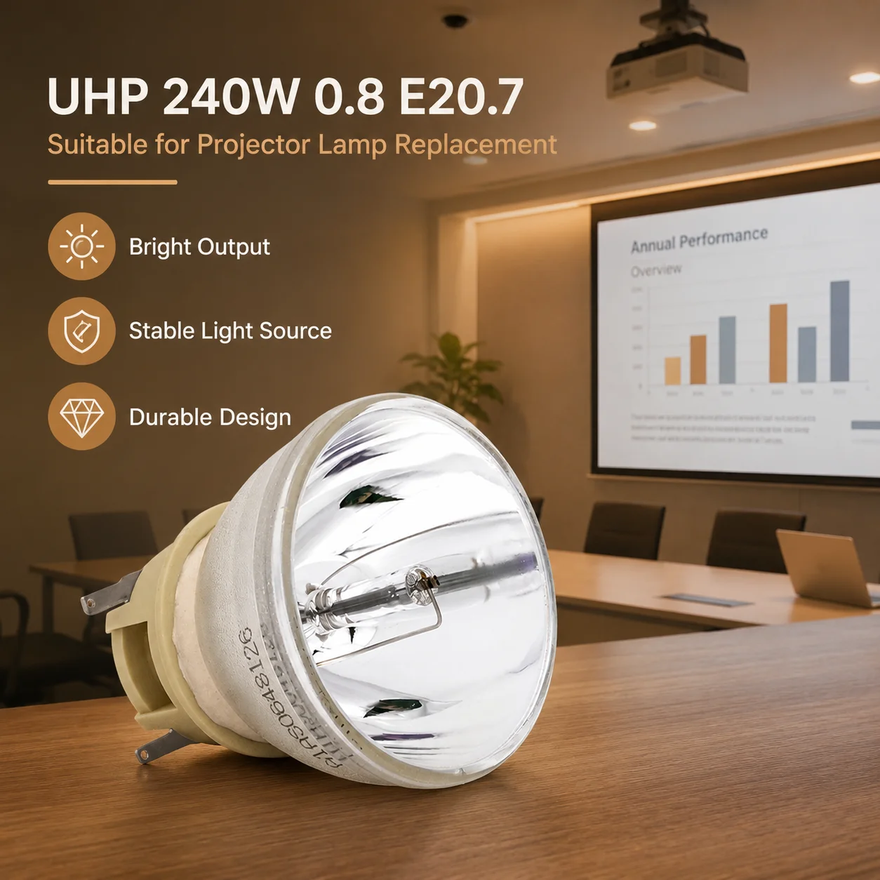 Projector Lamp Replacement - Lampa projektora UHP 240W 0.8 E20.7