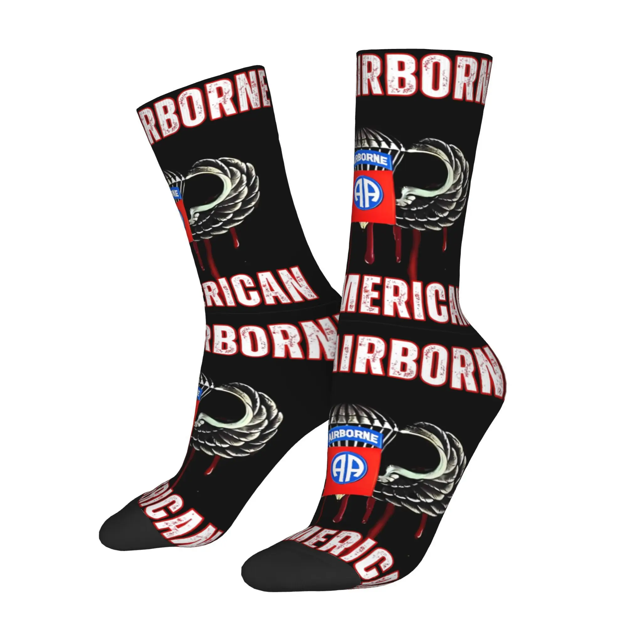 

Vintage 82Nd Airborne Wings US Men's Socks Unisex Novelty Pattern Printed Crazy Crew Sock Gift