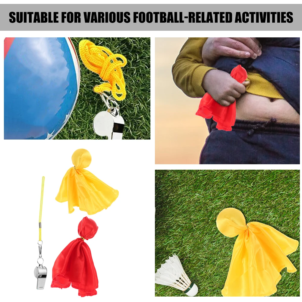 

Flag Whistle Set Referee Penalty Flags Football for Referees Tossing Soccer Kit