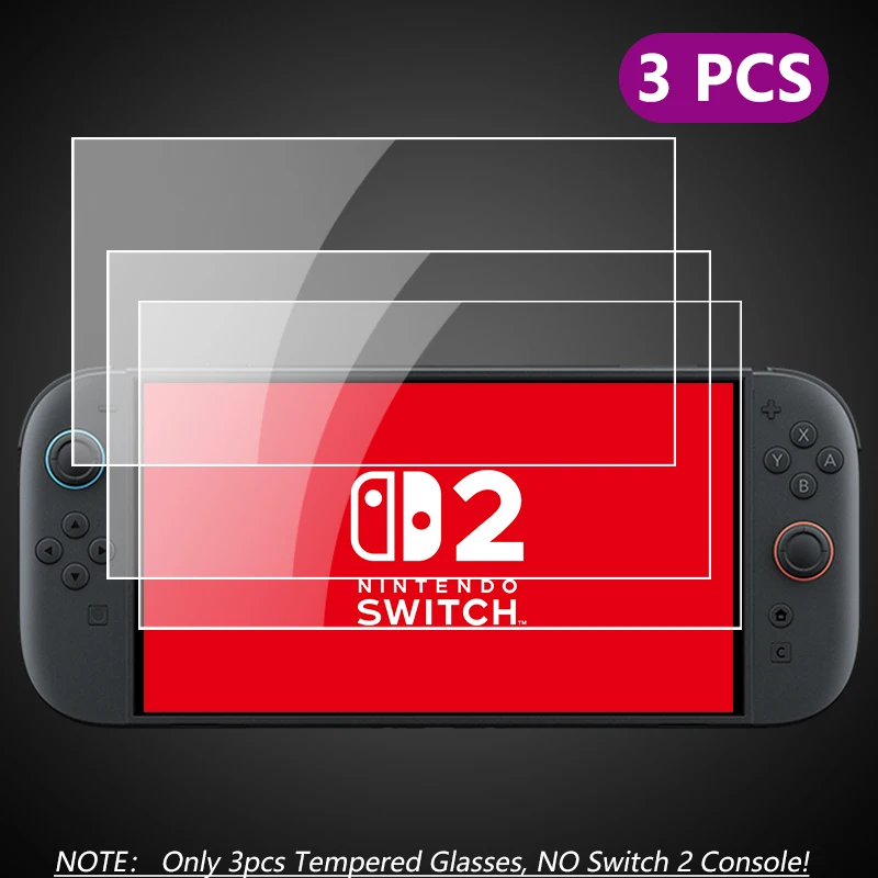 NS2 HD gehard glazen schermbeschermer voor Switch 2, transparante antikras schermbeschermer voor 2025 nieuwe Switch2