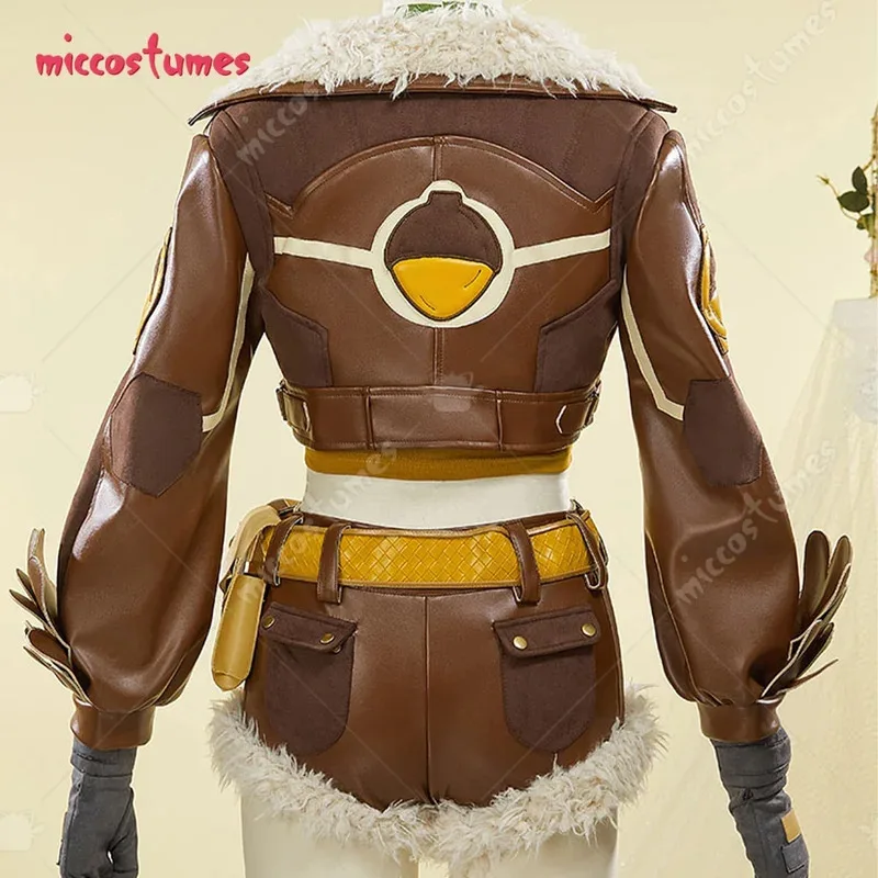 

CyMiccostumes женский костюм для косплея Rival Girl Doreen Game, жилет, шорты с курткой, хвостом, костюм для косплея на Хэллоуин