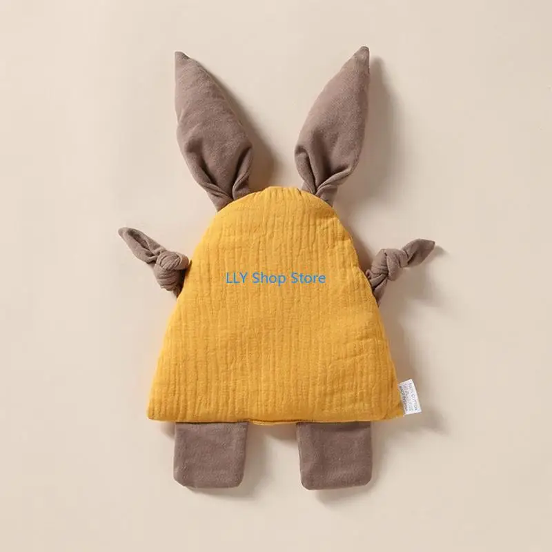 T8UD Bunny Burp Cloth Toddler Soothe Appease Bib Baby Sleep Toy Feeding Towel