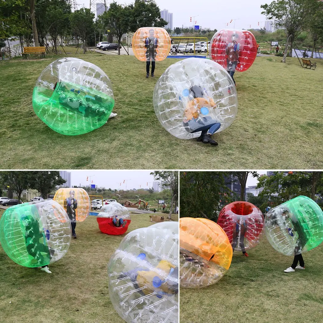 Transparent 5,58 Fuß 1,7 m Durchmesser aufblasbarer Stoßstangenball menschlicher Klopferball Blase Fußball Fußball Outdoor Zorb