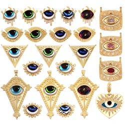 Newest Classic Amulet Turkish Blue Evil Eye Charm Pendant,18K Gold Cubic Zirconia CZ Paved,Jewelry Necklace Bracelet Supply L30