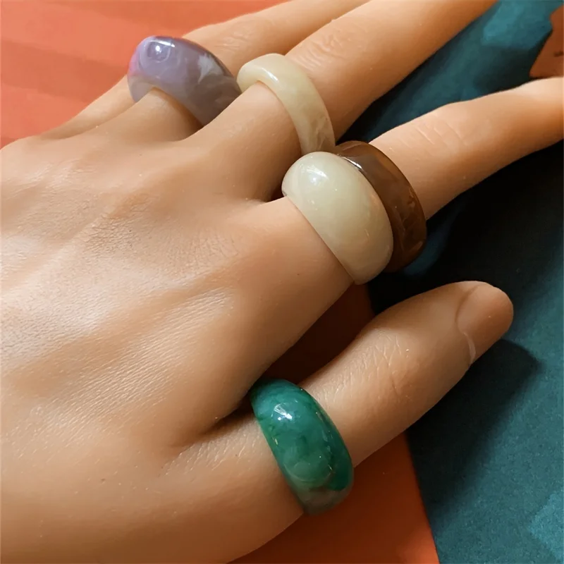 5Pcs Resin Rings, P…