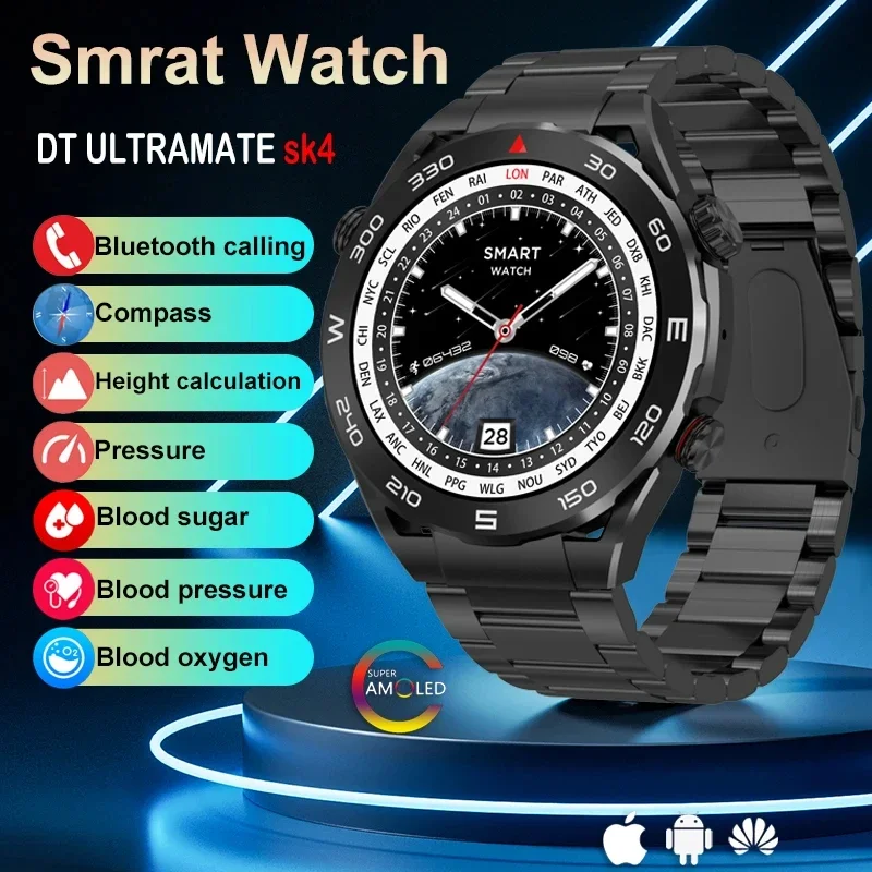 

2024 New ECG+PPG Smart Watch Men GPS Sport Track Fitness Watches Outdoor Compass Bluetooth Call HD Full Touch Screen Smartwatch