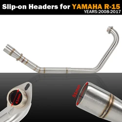 Slip-On para YAMAHA YZF-R15 YZF R15 MT15 MT-15 2008-2019 Escape de motocicleta silenciador de Moto tubo de enlace medio delantero