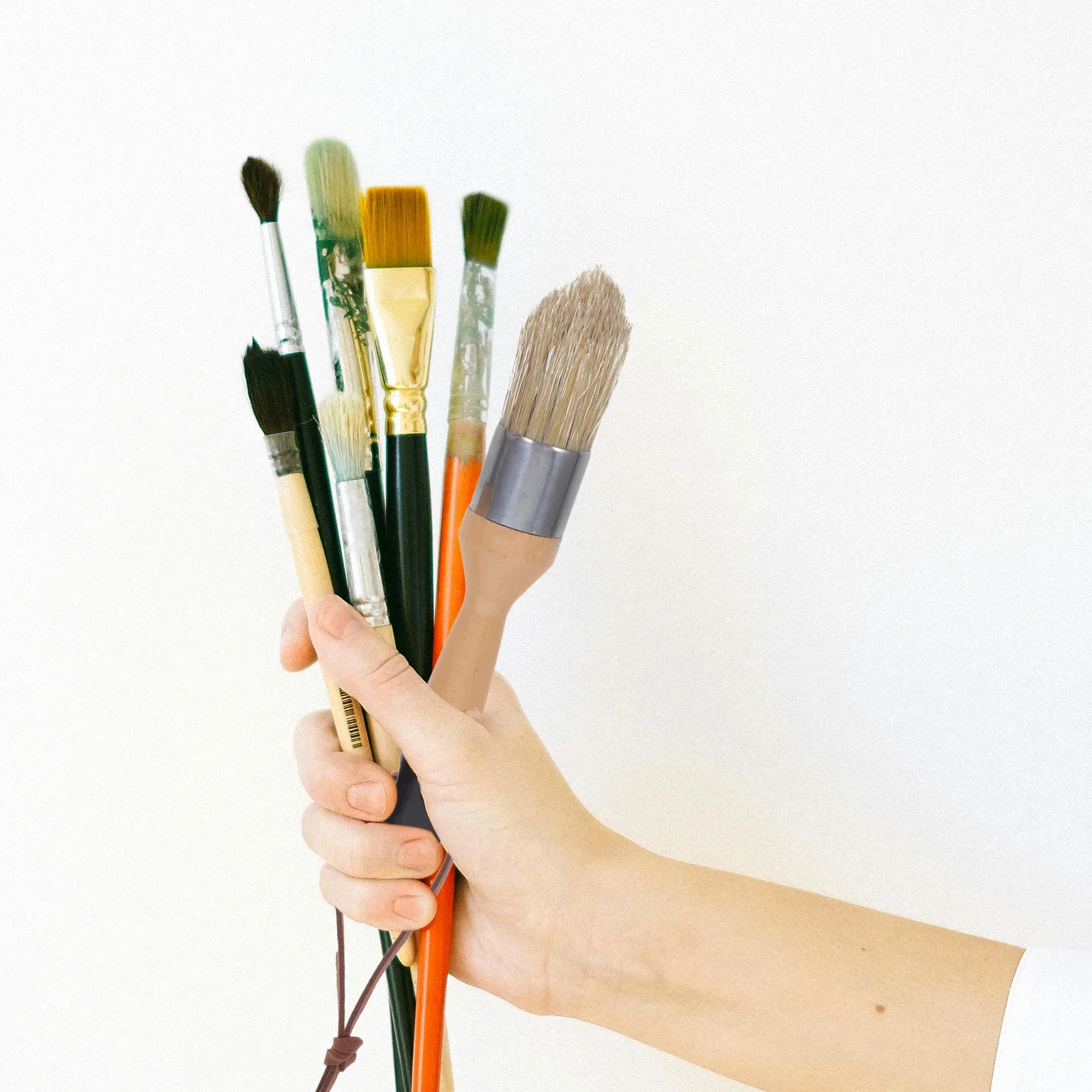 

Black Boar Brushes Round Head Painting Tools Wax Furniture Chalk Oil BBQ Sauce Brushes Supplies