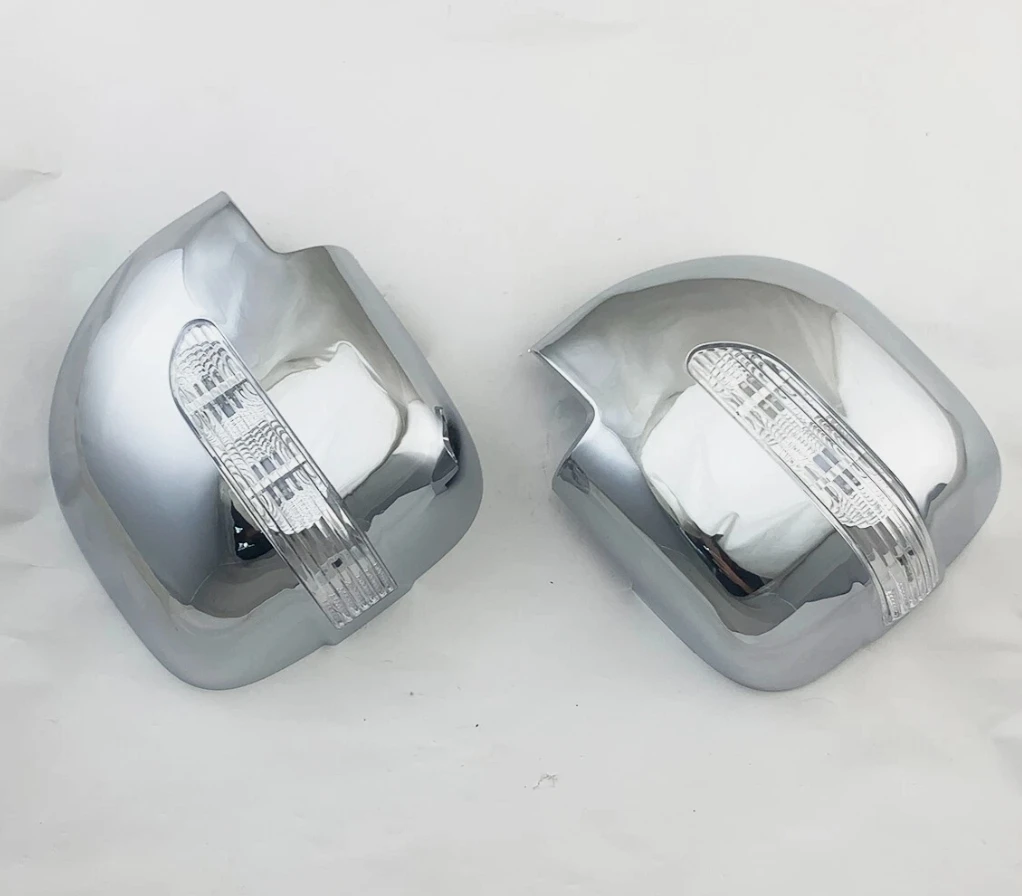 

Premium Grade Chrome Car Side Mirror Covers With LED Light For Mitsubishi Pajero V73 2001-2006