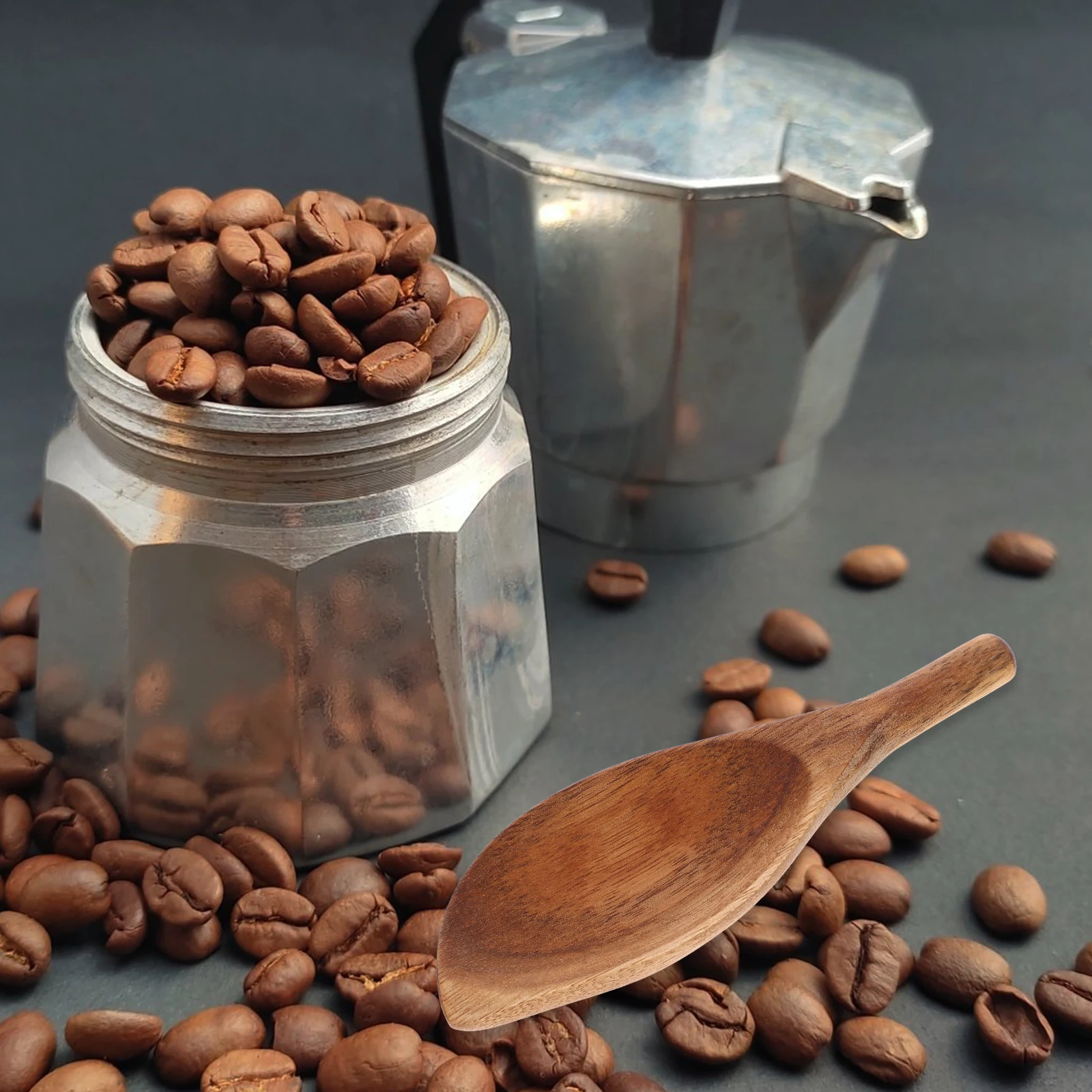 

Innovative Coffee Bean Measuring Spoon Practical Wood Tea Shovel Kitchen Essential