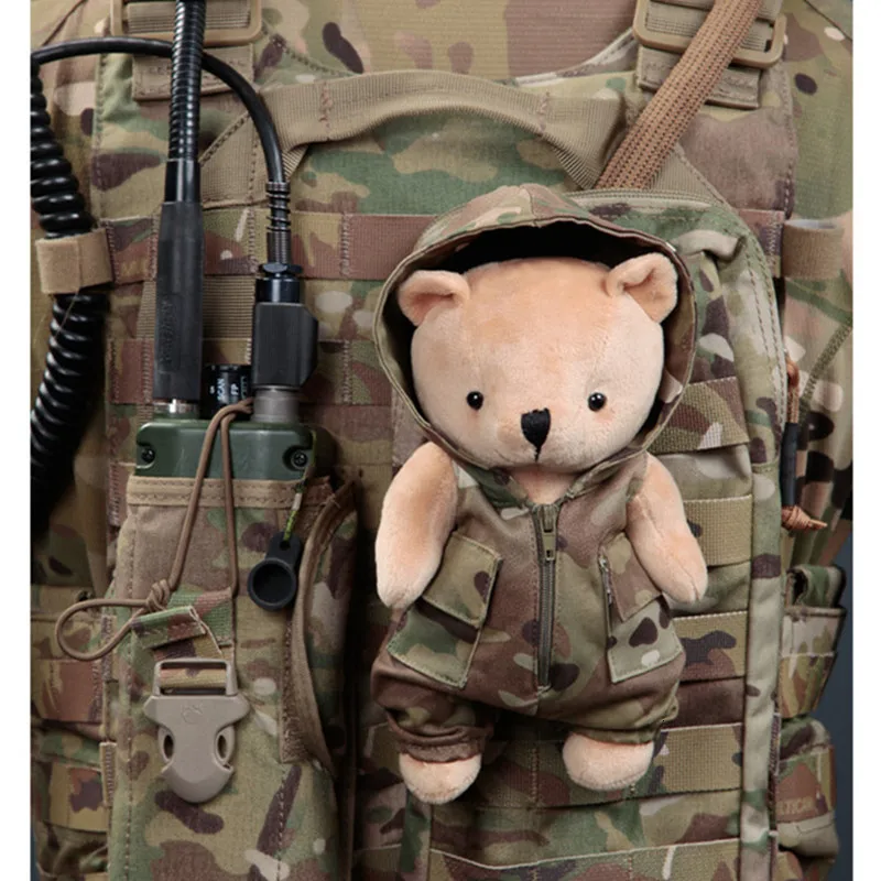 

Camouflage Tactical Bear Outdoor Camping Trekking Bag Vest Hanging Accessory Fishing Training Hunting Portable Detachable Toys