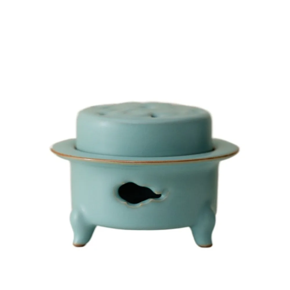 

Desktop Ornament Ceramics Incense Burner Creative with Lid Sandalwood Agarwood Stove Retro Aromatherapy Holder Bedroom