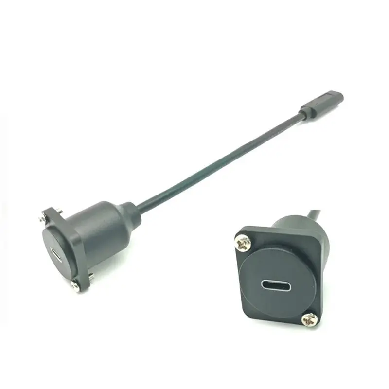 A42Z-10Gbps USB C Panel Mount Adapter USB3.1 Type C Female To Female Cable D-Typel/XLR Panel Mount USB C Extension Cable 20Cm - view 6