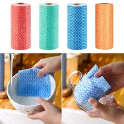 50 Paper Towel Roll Cleaning Cloth Disposable Cleaning Wipe Cloth Kitchen Household Dish Towel Cleaning Cloth Cleaning Towe S5I6