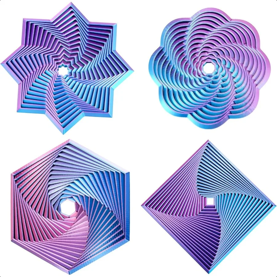 

4 шт. Фрактальная Непоседа Hexagon3D печатная стрелообразная сенсорная игрушка для СДВГ, аутизма и взрослых, вичающая спиральная конструкция, красочная Непоседа