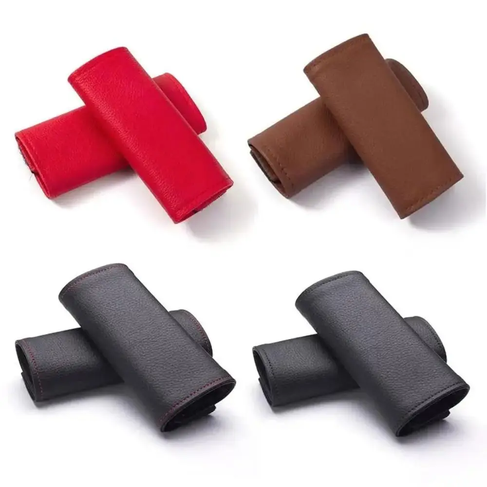 2PCS PU leather Door Handle Cover Elastic Wear Resistant Fabric Car Inner Pull Sleeve Anti Slip Door Pull Protection Case