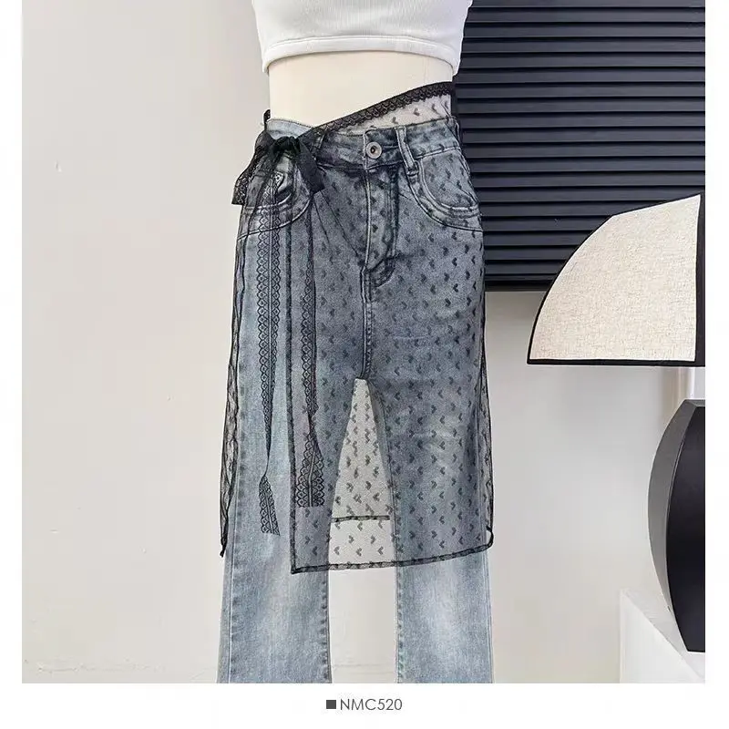 Spring New Floral Lace Layered Skirt for Girl Tulle Overlay Apron Wrap DesignStylish High Waist Casual Skirt Layered Outfits