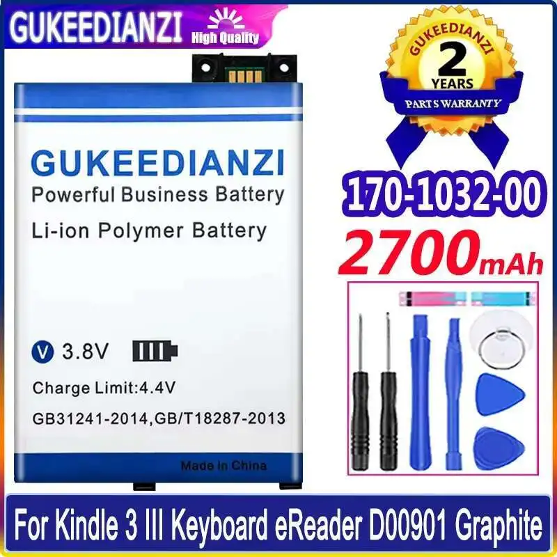 

Tablet Battery 2700Mah High-Capacity Safe For Kindle 3 Iii Keyboard Ereader D00901 Graphite 170-1032-00