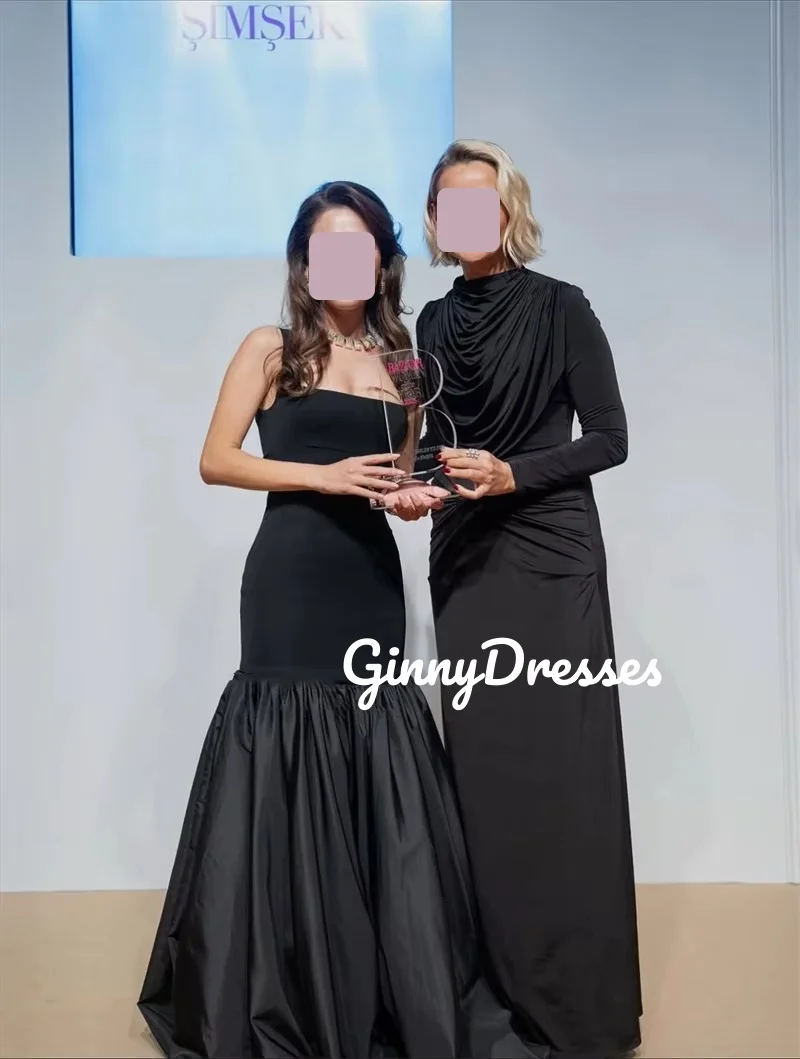 Partykleider, individuelle Meerjungfrau, quadratischer Ausschnitt, Reißverschluss, luxuriöse Abendkleider, Rüschen, ärmellose Kleider für besondere Anlässe