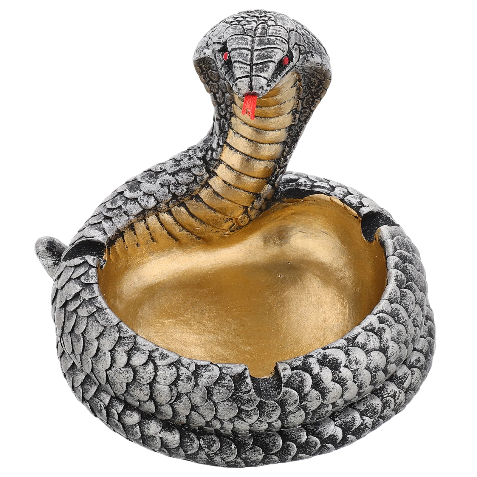 

1pcs Cobra Ashtray Realistic Resin Snake Shape Home Decor Outdoor Party Use Vintage Novelty Ornament Animal Design Cigar Tray