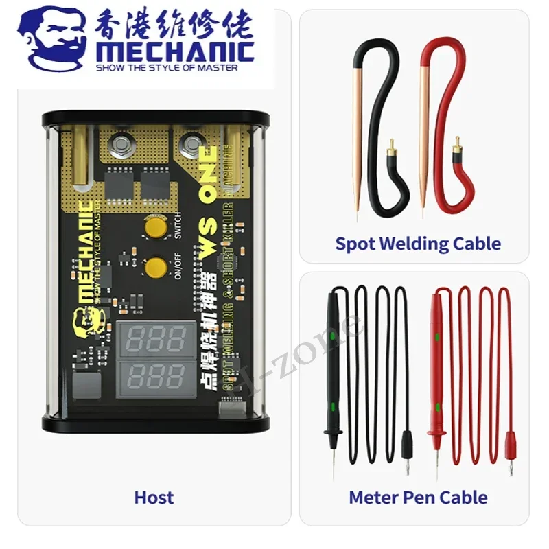 Imagem -03 - Mecânico ws One Soldador Portátil Spot Kit de Detecção de Queimadura Soldagem a Bateria e Placa Mãe Ferramentas de Detecção de Curto Circuito em 1