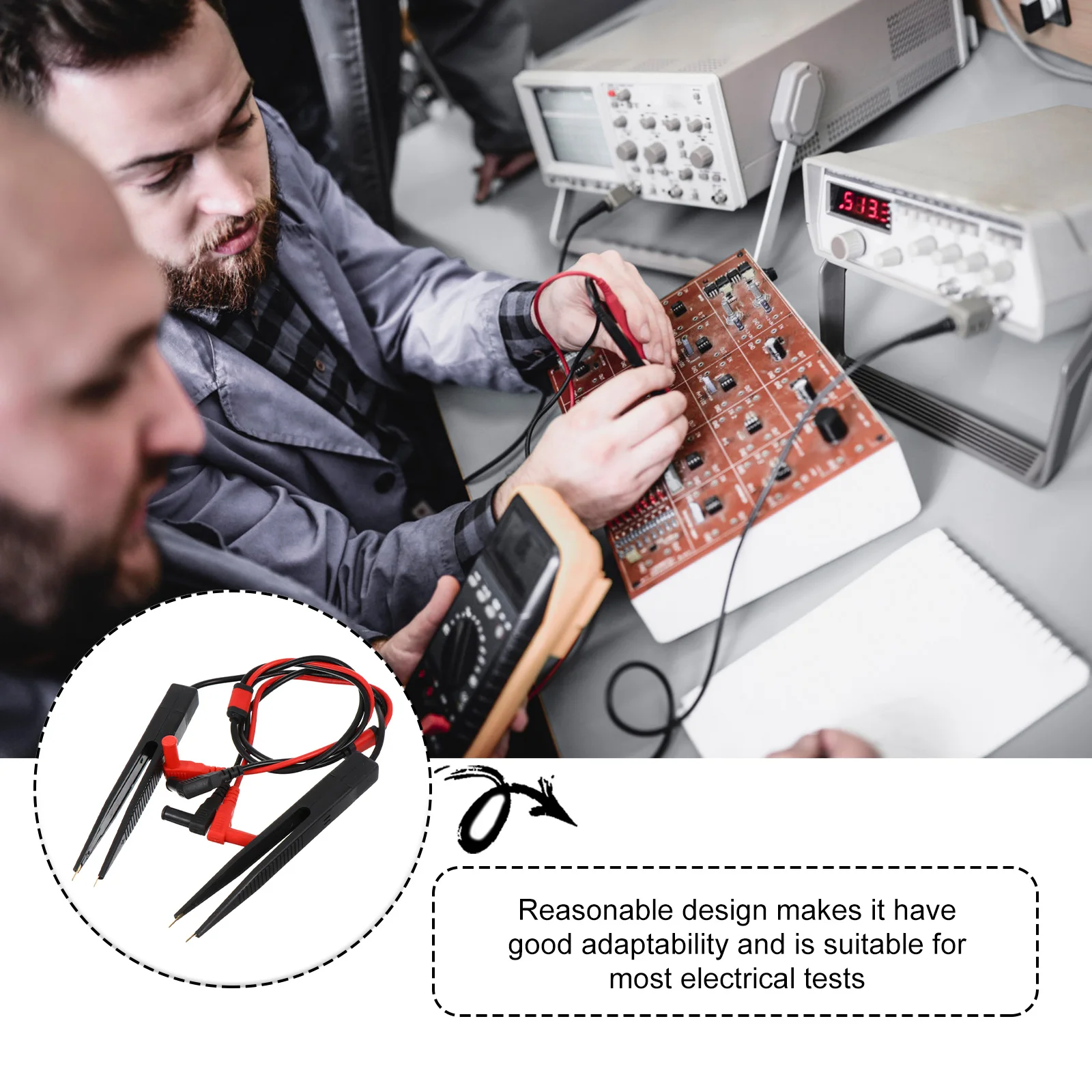 

2 set 2 Sets Multimeter Probe Test Lead Silicon Wire Cable Clips Clamp For Electrical Testing Resistance Capacitance Inductance