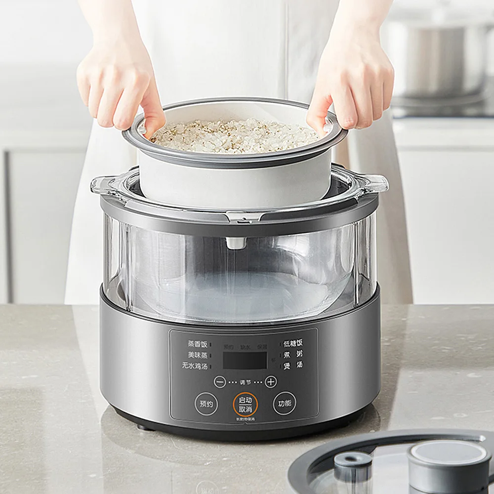 Fornello di riso a vapore a basso contenuto di zucchero Intelligenza domestica multifunzionale Macchina da cucina elettrica multifunzione per uso domestico da 3,0 litri