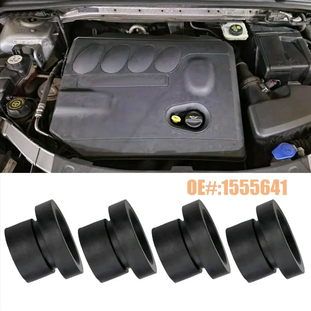 4pcs Blabk Rubber Engine Cover Car Engine Grommet Buffer Mount Bush Stopper for Ford Focus 2 MK2 Galaxy C S Max Mondeo Mk4 4