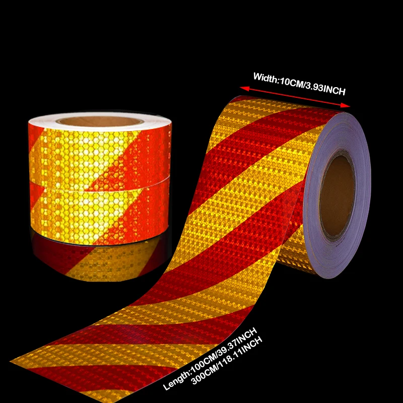 10cmx1/3M Twill Reflective Waterproof Tape Left or Right Reflector Self-adhesive Safety Warning Sticker Clear Sticker Truck