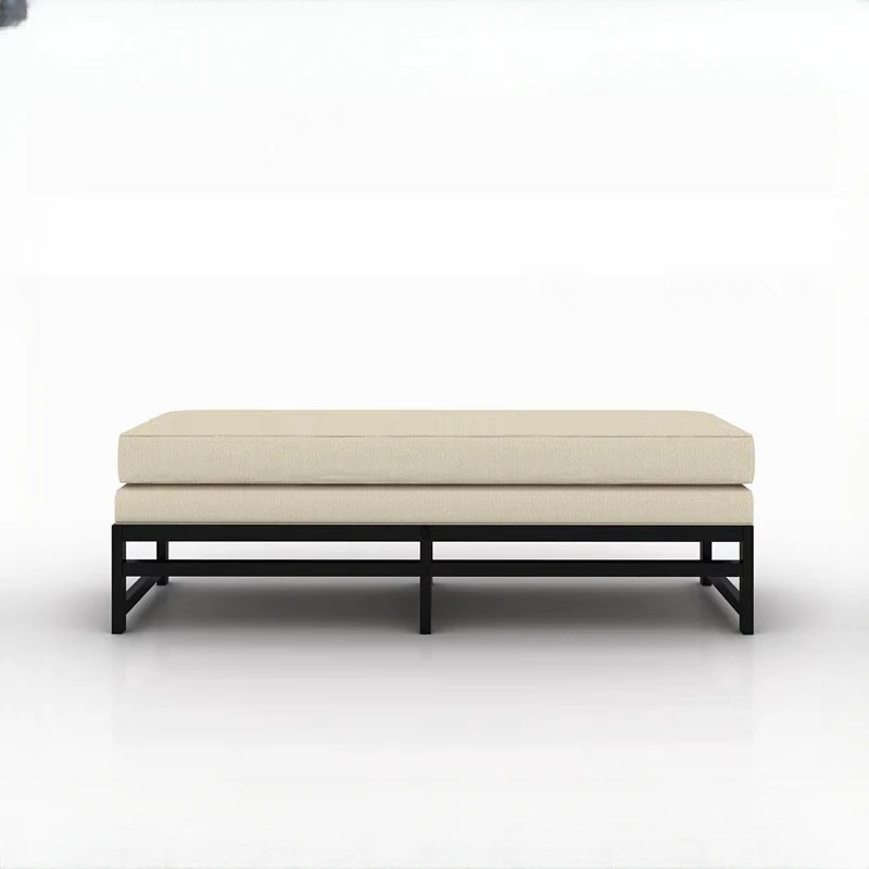 Nordic minimalist double-layer cushion fabric changing shoe stool iron low stool long bench industrial board bed tail