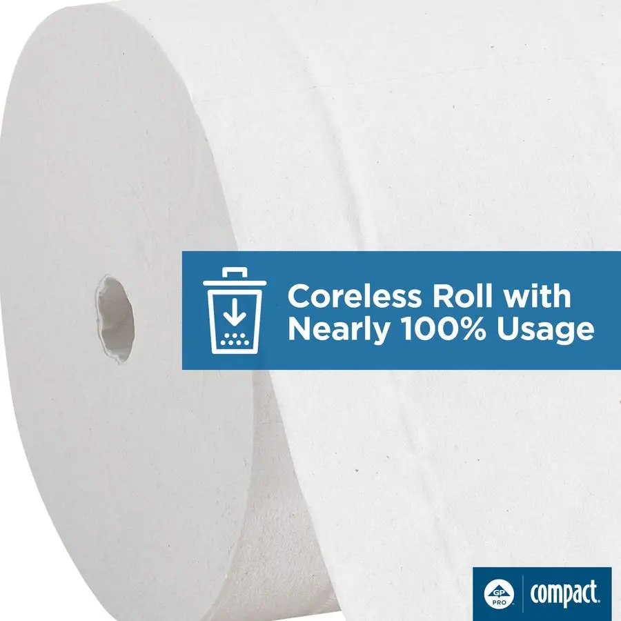 Soft Professional Series Compact Premium Embossed Coreless 2Ply HighCapacity Toilet Paper by GP PRO, White, 19371, 750 Sheets Pe