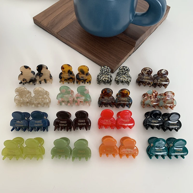 Acétate 2 pièces Mini 2 cm petite griffe de cheveux mignon élégant épingle à cheveux pinces à cheveux mode cheveux crabes pour les filles outil de tressage de coiffure