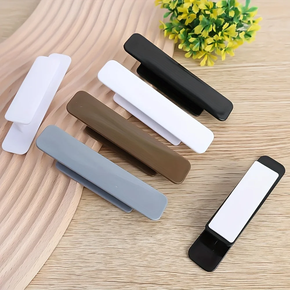 YITAPE 2Pcs Self-Adhesive Oval Knobs, No Drill Drawer Pulls, Plastic for Glass Tile Wood, 3 Colors Black White Gray