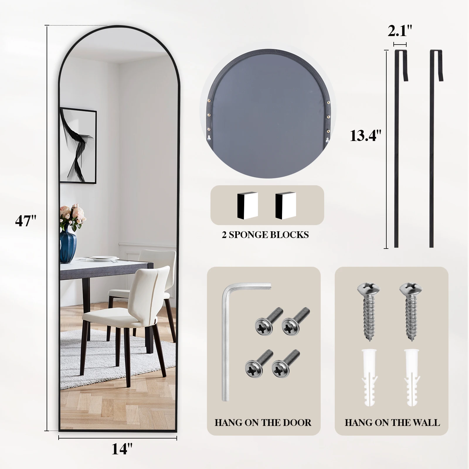 mirror mounted on wall