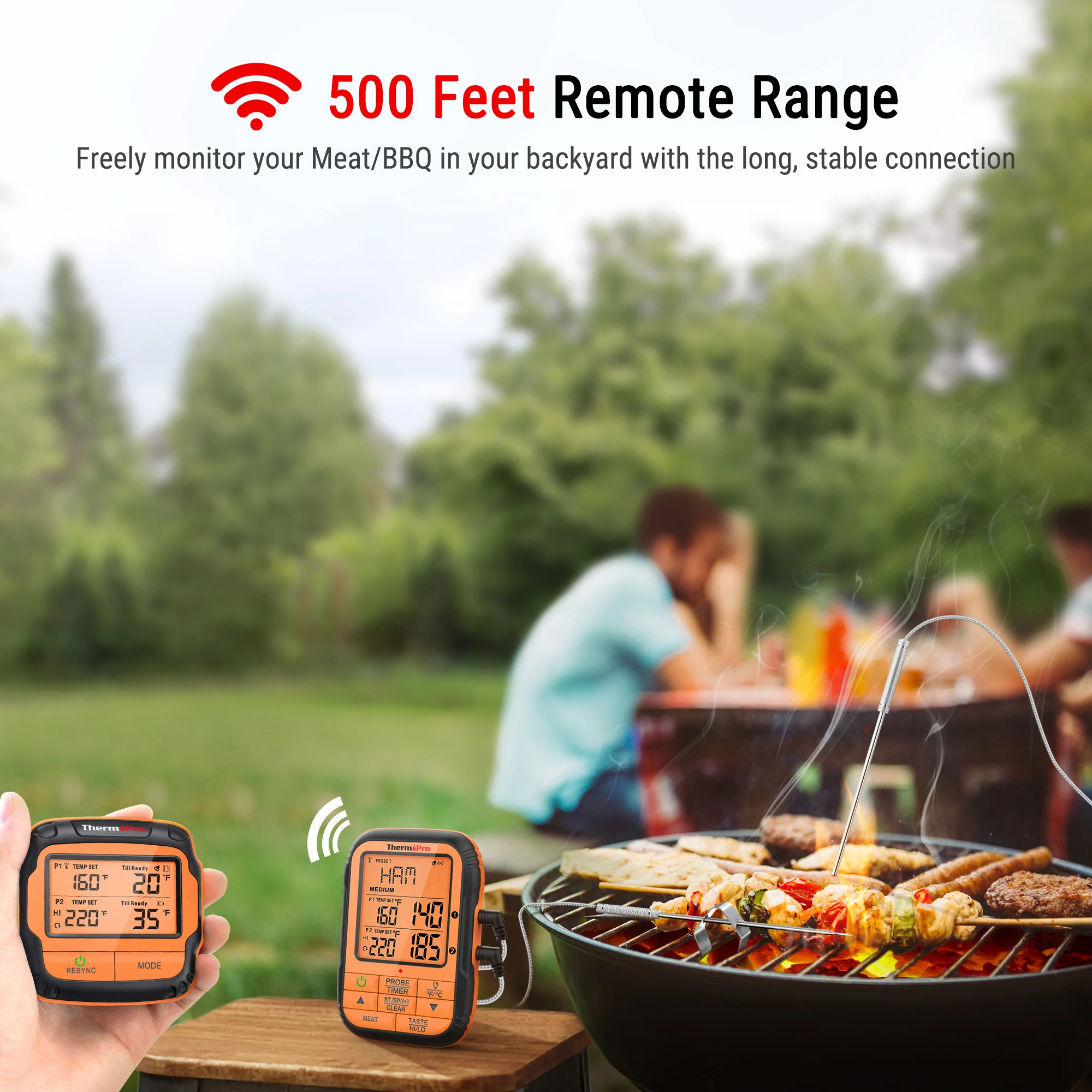 ThermoPro TP28C Dual Probes 150M Wirelss Remote Range Backlight Digital BBQ Oven Meat Cooking Kitchen Thermometer