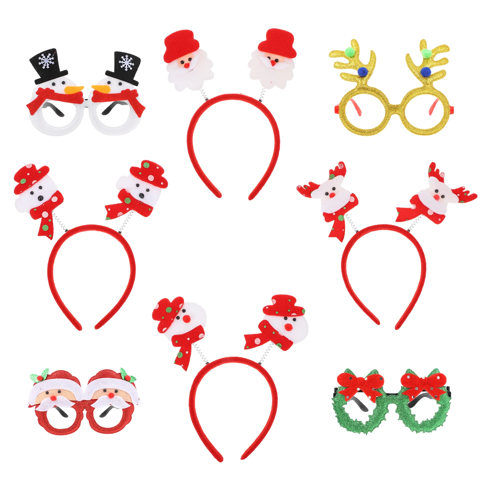 

1 set Christmas Hair Accessories Headband Glasses Decorative Eyeglasses Party Props Costume Xmas Hoops Fake Sunglasses Photo