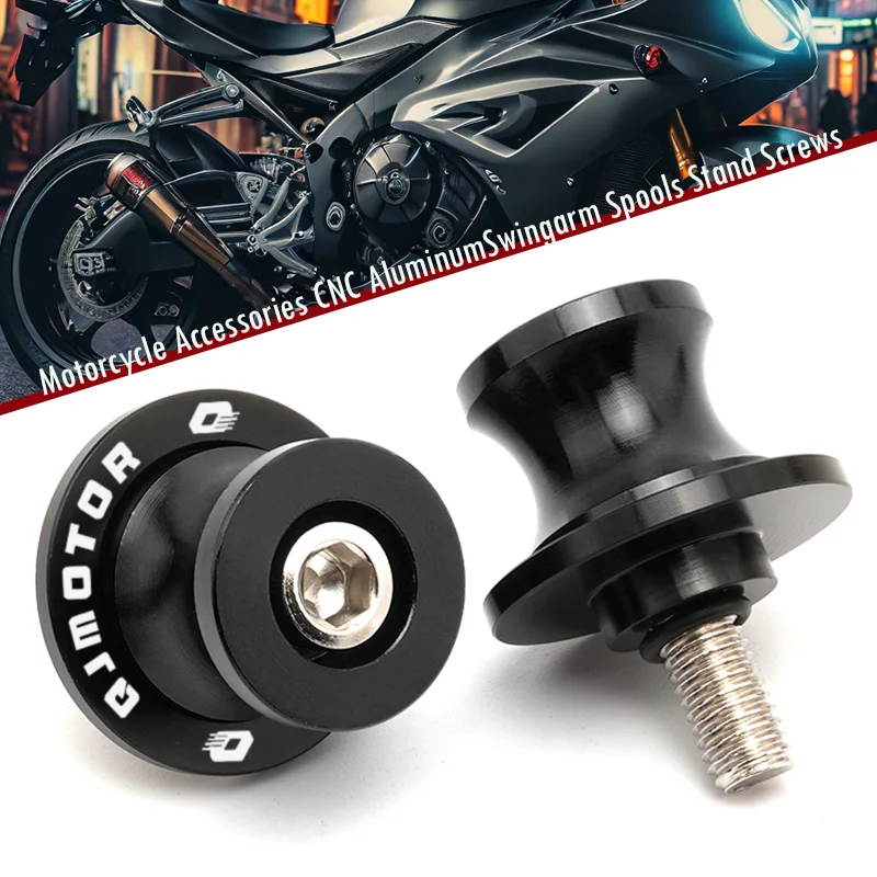 For QJMOTO QJ SRT 800 800X 800SX SVT 650 X SRT700 Accessories Motorcycle CNC 6MM Swingarm Sliders Spools Screws Stand