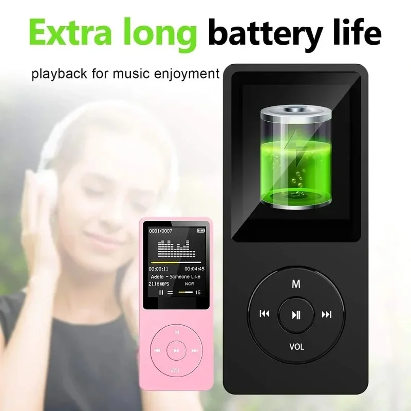 MP3 Player Rechargeable Record Noise Conduction Media Lossless Pocket Sport Music Play with Micrphone Walkman Machine New Gift