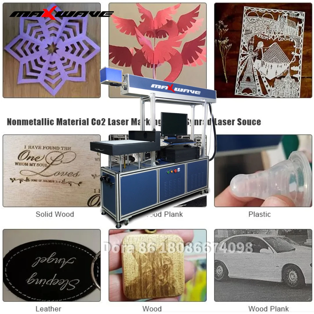 Maxwave Laser Marking & Engraving Machine CO2 CNC for Acrylic, Wood, Leather, Plastic, Paper Cutting 100W Label Printer