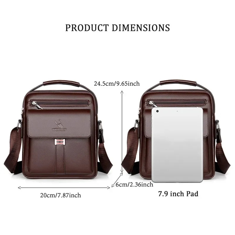 weixier Men Crossbody Shoulder Bags Waterproof Vintage Men Handbags Large Capacity Pu Leather Bag Man Messenger Bags Tote Bag 가방