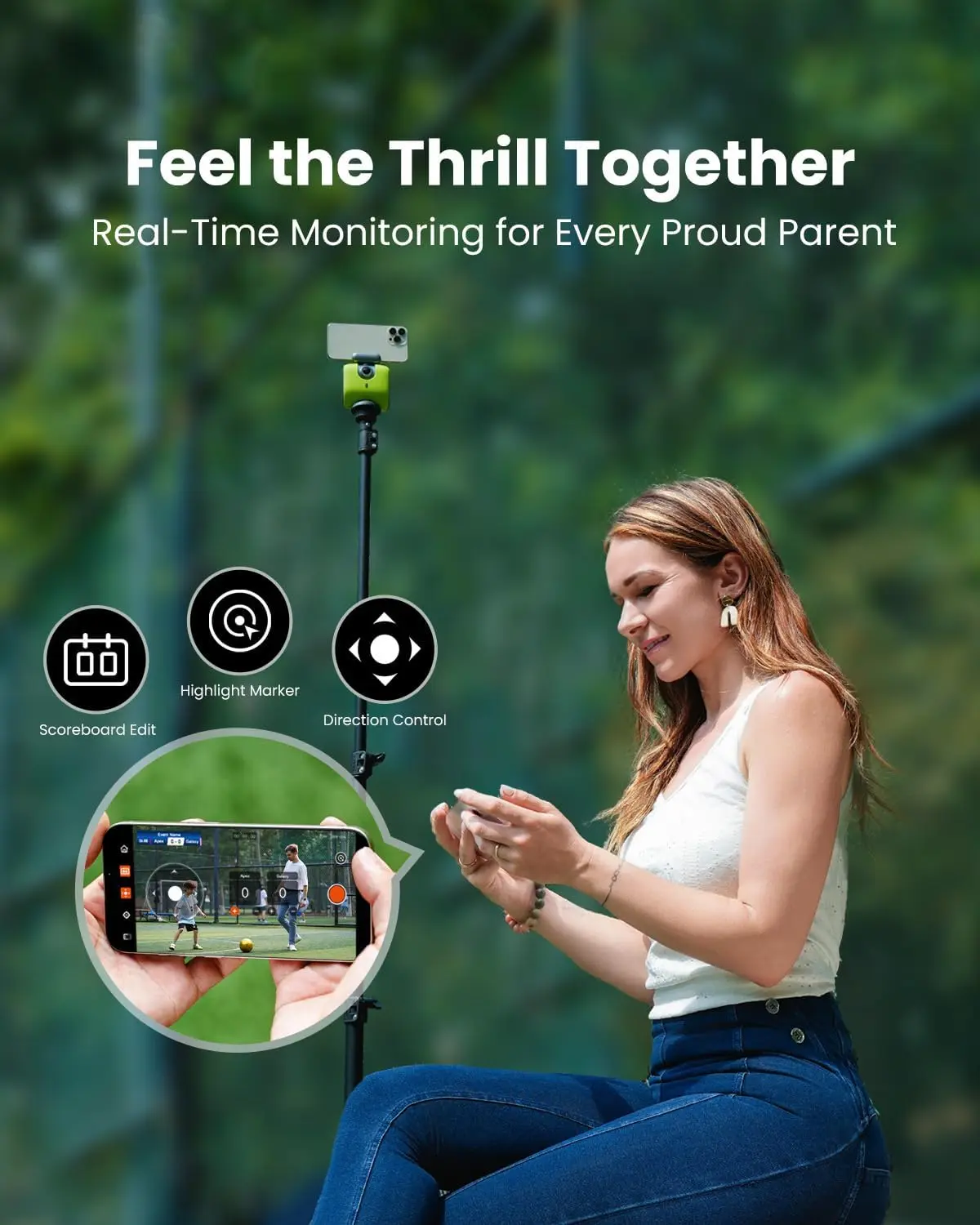 Chameleon AI Auto Sports Action Camera - Telecamera da calcio 4K 60FPS e telecamera di tracciamento per basket per sport di squadra, streaming live,