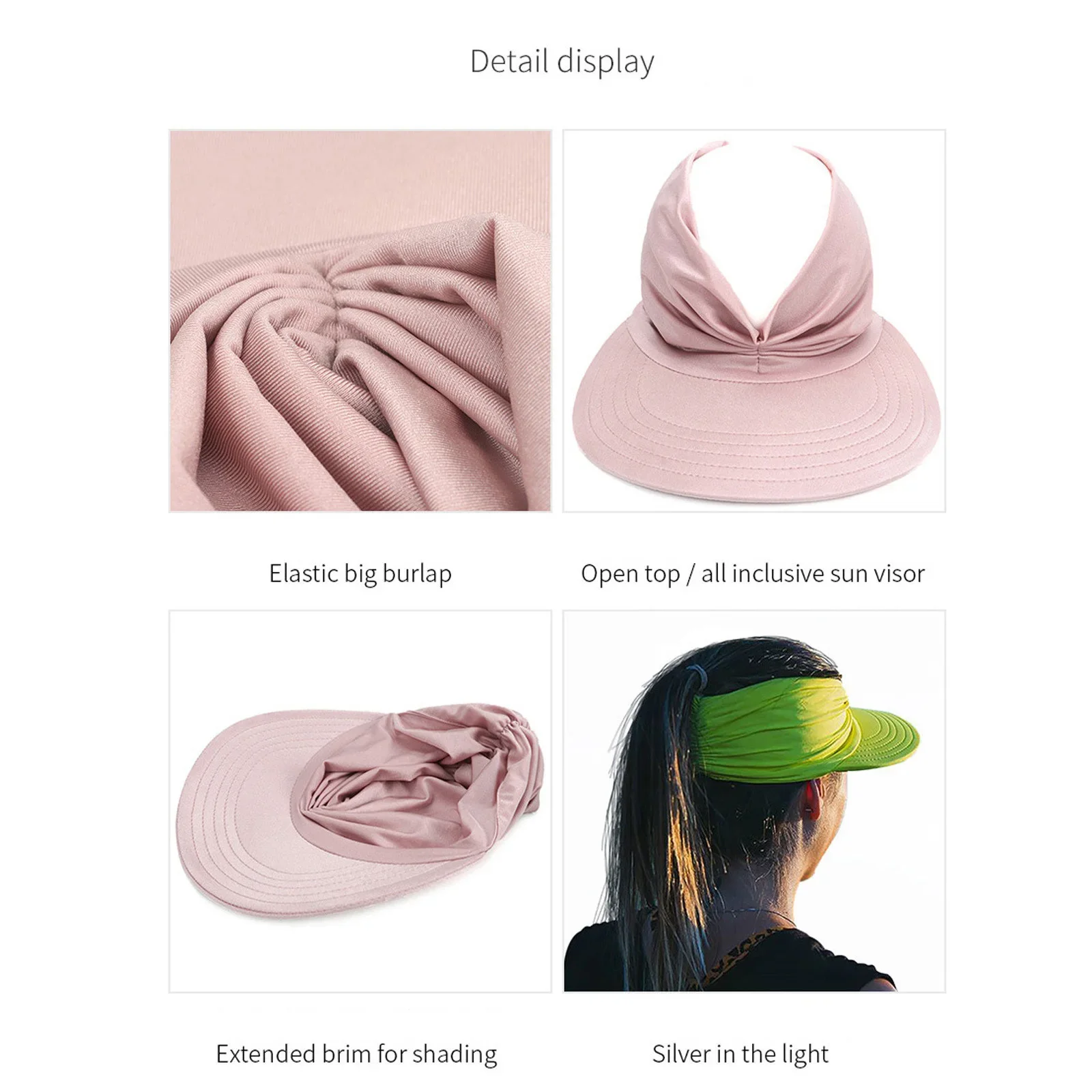 Summer Hat Sun Visor Hat Anti-ultraviolet Elastic Hollow Top UV Hats Casual Sunscreen Caps Fishing Sports Cap Outdoor Shading