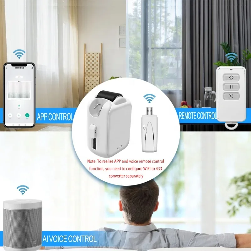 Hot Sale Tuya Smart Home Gordijnrobot Romeinse paalopener met WIFI-afstandsbediening Draadloze gordijnrobot