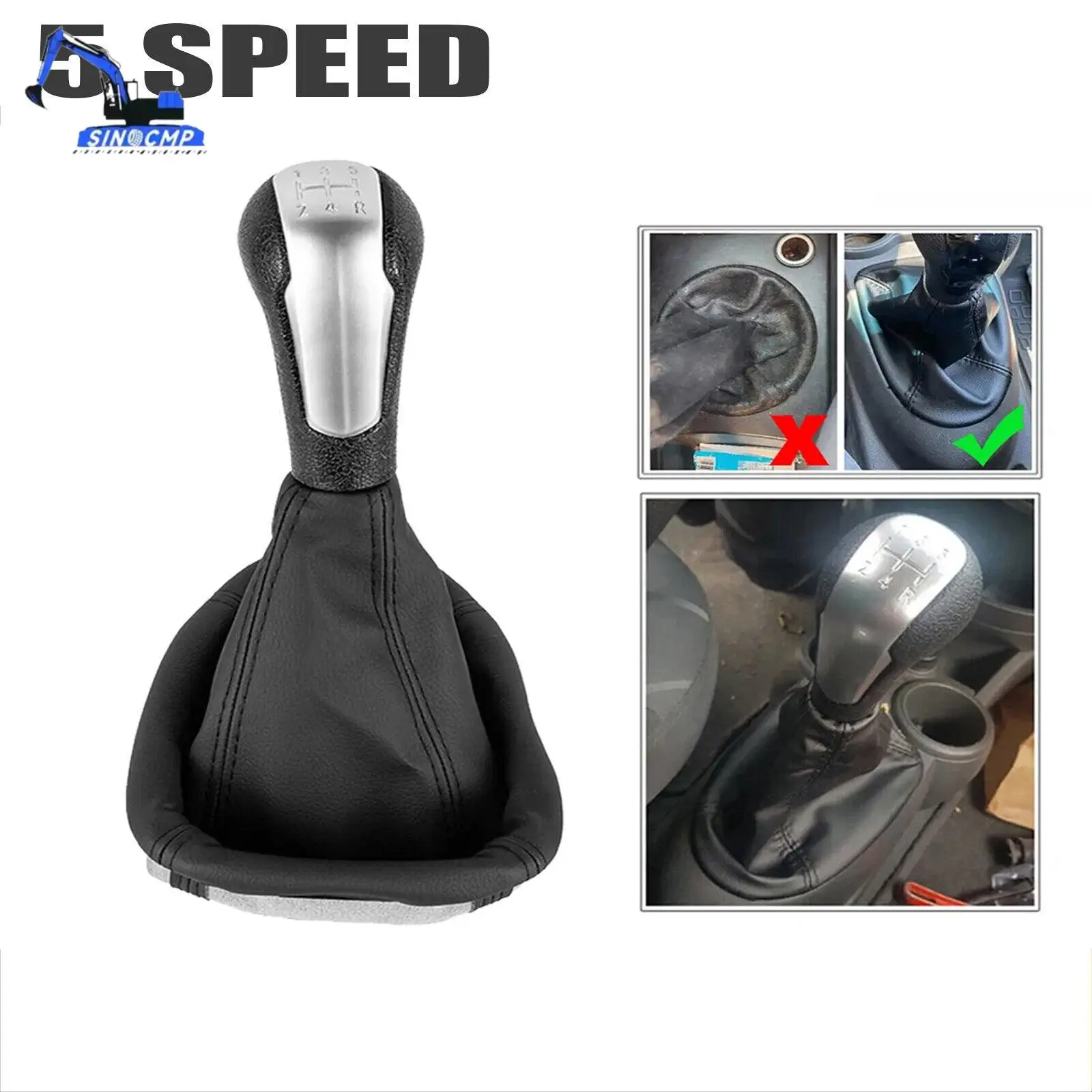 

1 шт., 5-скоростная ручка переключения передач с ботильником, матовое серебро для Chevrolet Spark M300 2011-2015, замена Holden Barina Spark